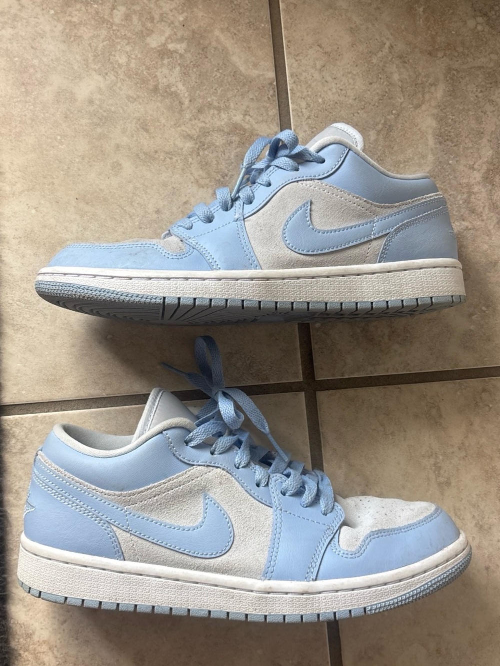 Jordan Low Top Sneakers in Light Blue and White